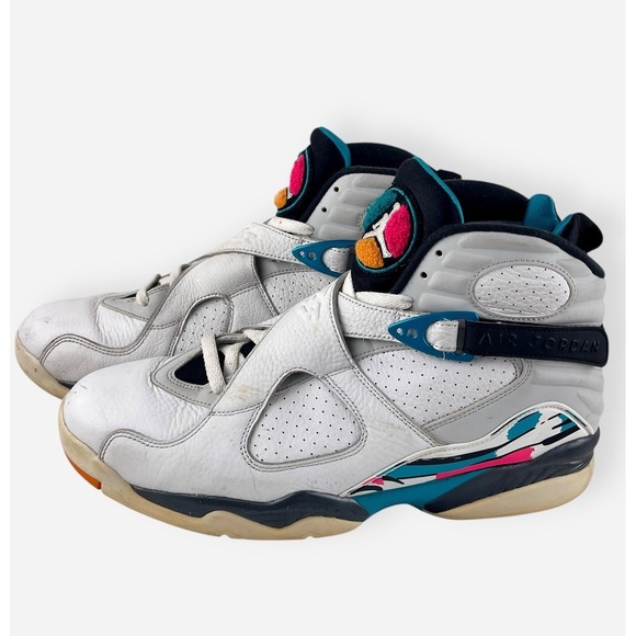 Air‎ Jordan Retro South Beach Sz 12 305381-113 White Pink Teal Basketball Shoes